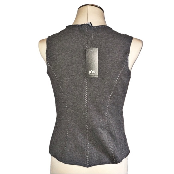 Teri Jon Jeweled Grey Top - Picture 2 of 3